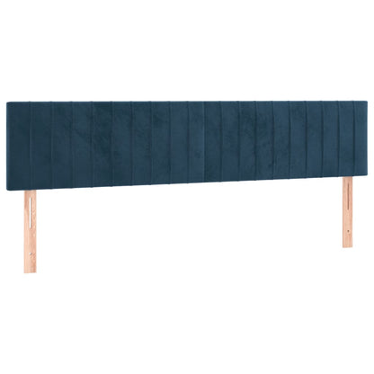 Cama box spring colchão LED 120x190cm couro artif. azul-escuro