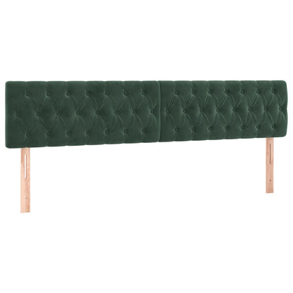 Cama box spring com colchão e luzes LED veludo verde-escuro