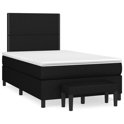 Cama boxspring com colchão 120x190 cm tecido preto