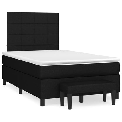 Cama boxspring com colchão 120x190 cm tecido preto