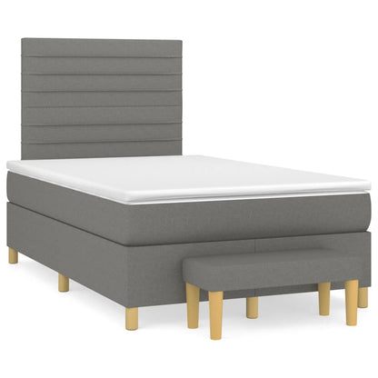 Cama boxspring com colchão 120x190 cm tecido preto