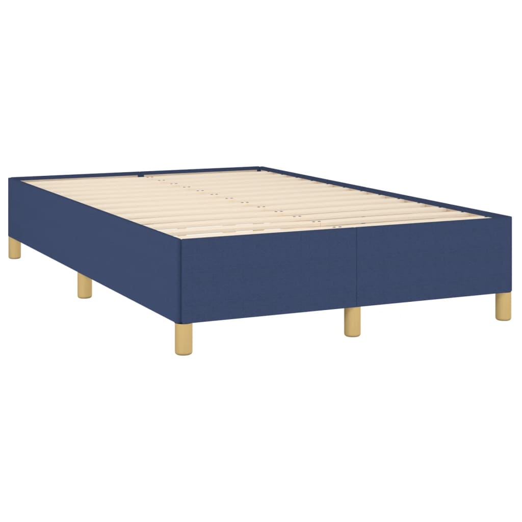 Cama boxspring com colchão 120x190 cm tecido azul