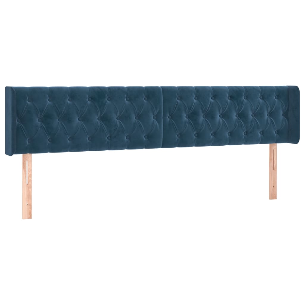 Cama boxspring com colchão 120x190 cm veludo azul-escuro