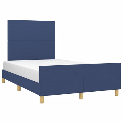 Estrutura de cama com cabeceira 120x190 cm tecido azul