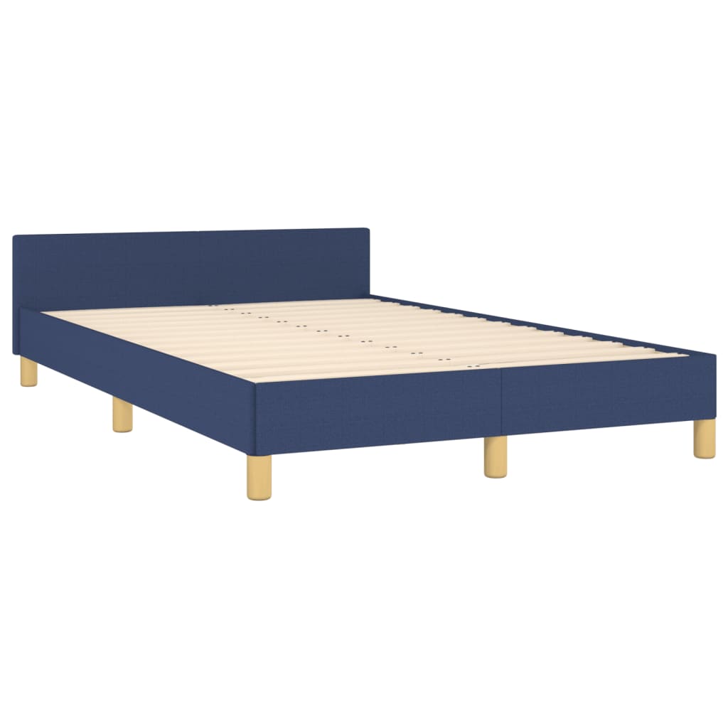 Estrutura de cama com cabeceira 120x190 cm tecido azul