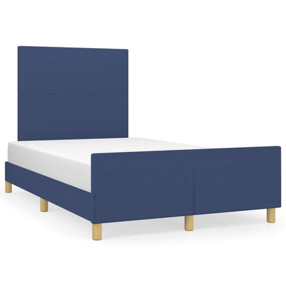 Estrutura de cama com cabeceira 120x190 cm tecido azul