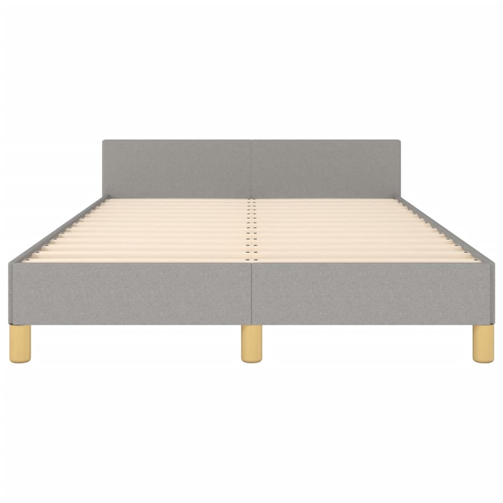 Estrutura de cama com cabeceira 120x190 cm tecido cinza-claro