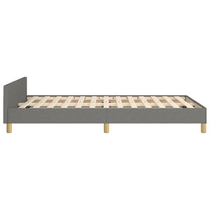 Estrutura de cama com cabeceira 120x190 cm tecido cinza-escuro