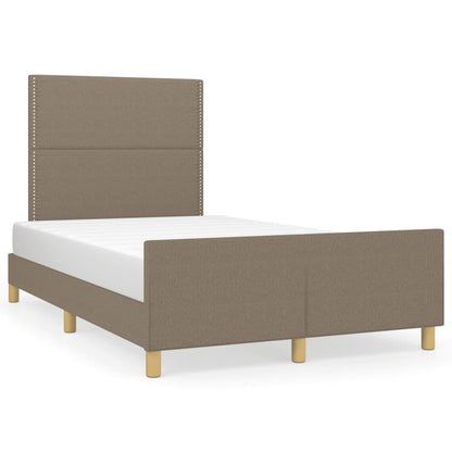 Estrutura cama c/ cabeceira 120x190 cm tecido cinza-acastanhado