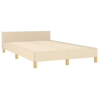 Estrutura de cama com cabeceira 120x190 cm tecido cor creme