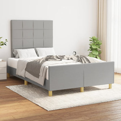 Estrutura de cama com cabeceira 120x190 cm tecido cinza-claro