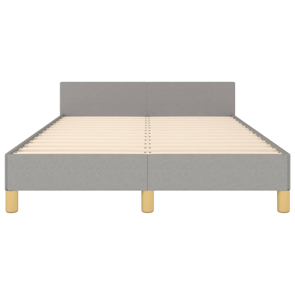 Estrutura de cama com cabeceira 120x190 cm tecido cinza-claro