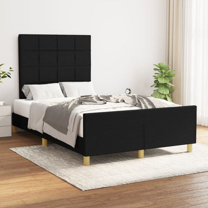 Estrutura de cama com cabeceira 120x190 cm tecido preto