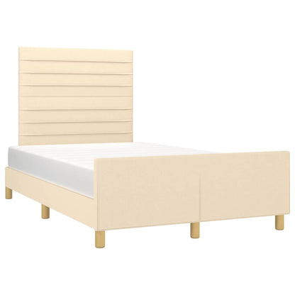 Estrutura de cama com cabeceira 120x190 cm tecido cor creme