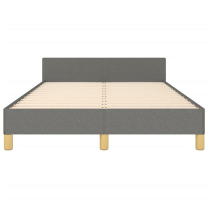 Estrutura de cama com cabeceira 120x190 cm tecido cinza-escuro