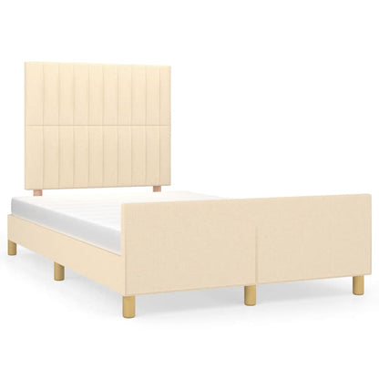 Estrutura de cama com cabeceira 120x190 cm tecido cor creme