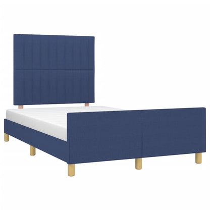 Estrutura de cama com cabeceira 120x190 cm tecido azul