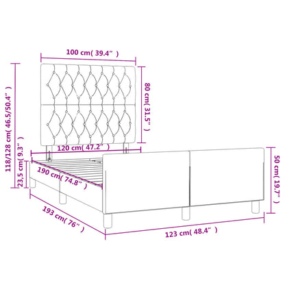 Estrutura cama c/ cabeceira 120x190 cm tecido cinza-acastanhado