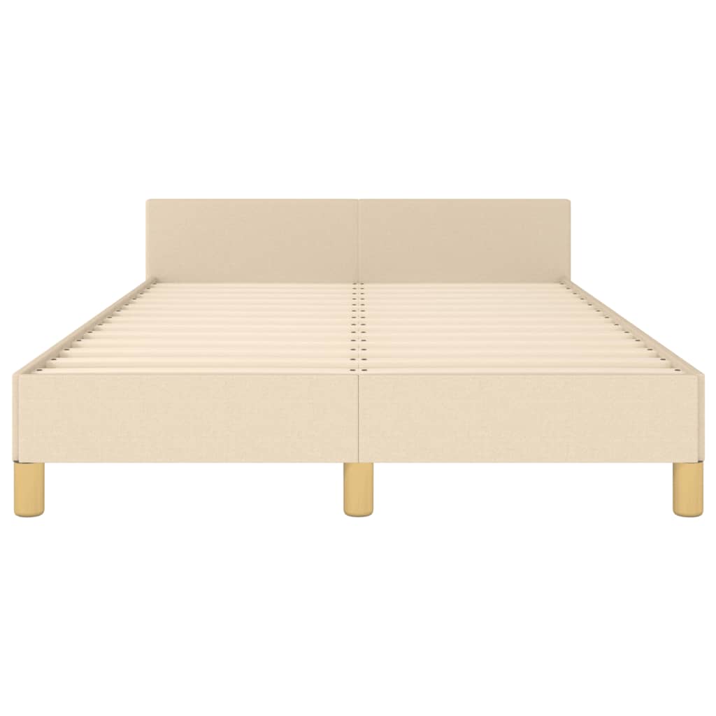 Estrutura de cama com cabeceira 120x190 cm tecido cor creme