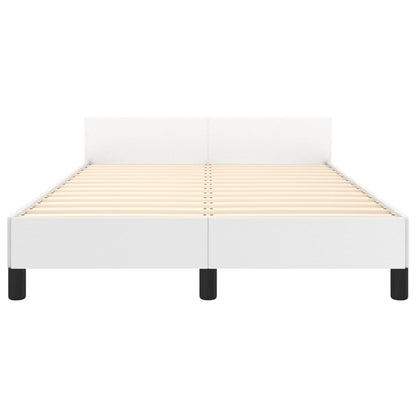 Estrutura cama c/ cabeceira 120x190 cm couro artificial branco