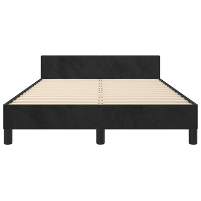 Estrutura de cama com cabeceira 120x190 cm veludo preto