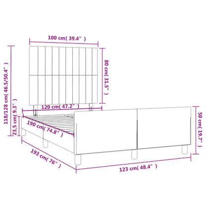 Estrutura de cama com cabeceira 120x190 cm veludo rosa