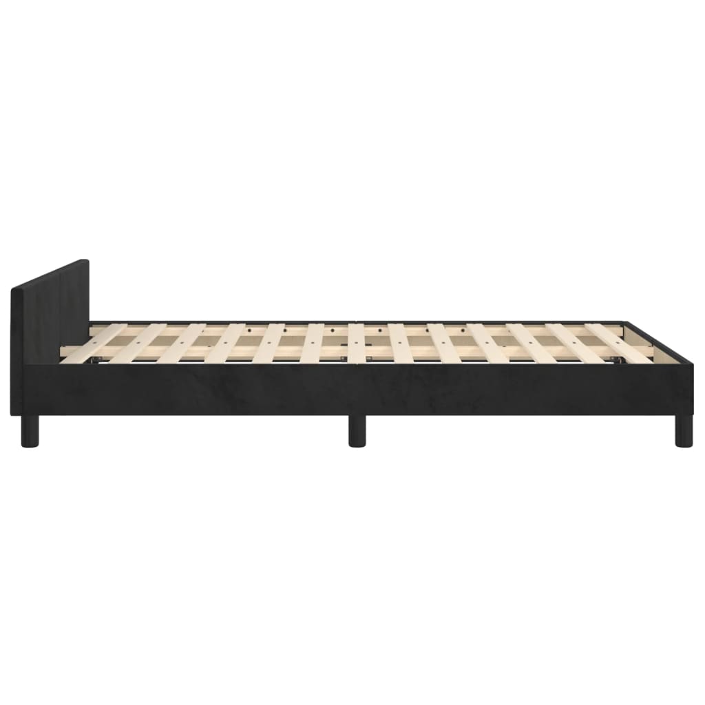 Estrutura de cama com cabeceira 120x190 cm veludo preto