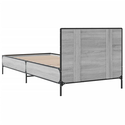 Estrutura cama 100x200 cm derivados madeira/metal cinza sonoma