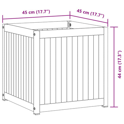 Vaso/floreira de jardim 45x45x44 cm acácia maciça e aço