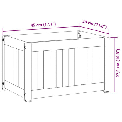 Vaso/floreira de jardim 45x30x27,5 cm acácia maciça e aço