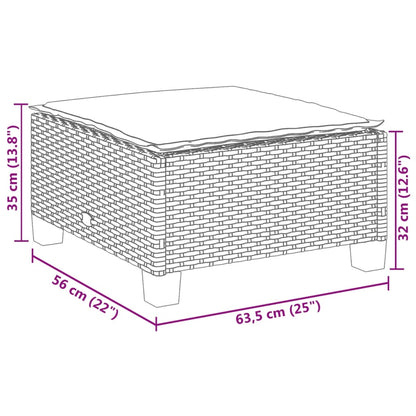 6 pcs conjunto sofás de jardim com almofadões vime cinzento