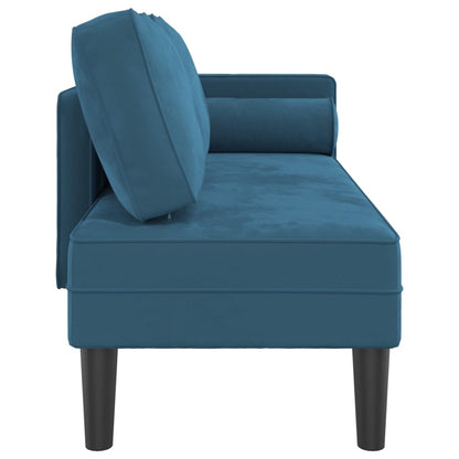 Chaise lounge com almofadões veludo azul