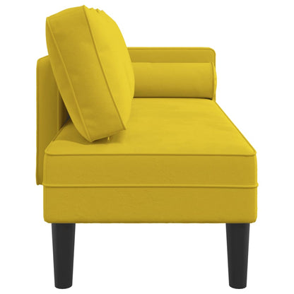 Chaise longue com almofadões veludo amarelo