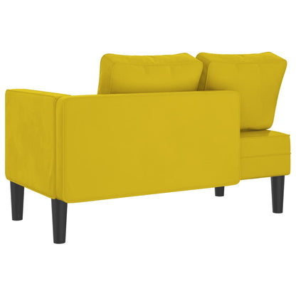 Chaise longue com almofadões veludo amarelo