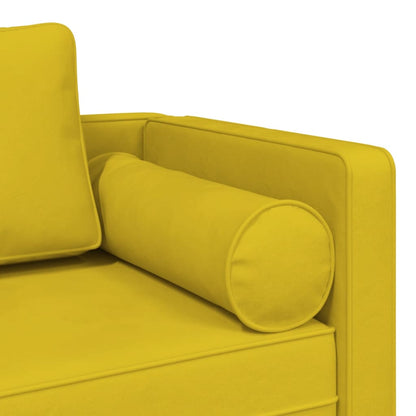 Chaise longue com almofadões veludo amarelo