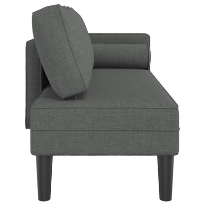 Chaise lounge com almofadões tecido cinzento-escuro