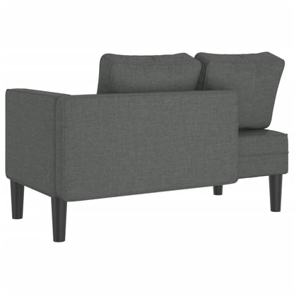 Chaise lounge com almofadões tecido cinzento-escuro