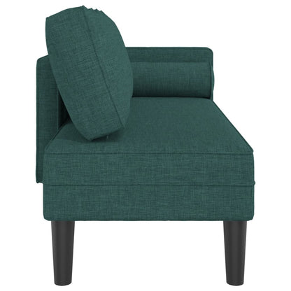 Chaise lounge com almofadões tecido verde-escuro