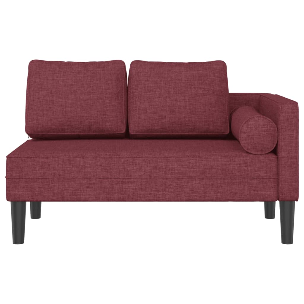 Chaise longue com almofadões tecido vermelho tinto