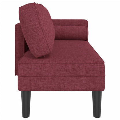 Chaise longue com almofadões tecido vermelho tinto