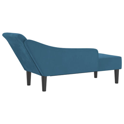 Chaise lounge com almofadões veludo azul