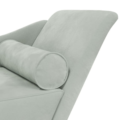 Chaise lounge com almofadões veludo cinzento-claro