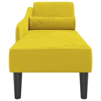 Chaise longue com almofadões veludo amarelo