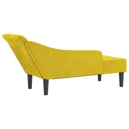 Chaise longue com almofadões veludo amarelo