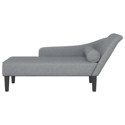 Chaise lounge com almofadões tecido cinzento-claro