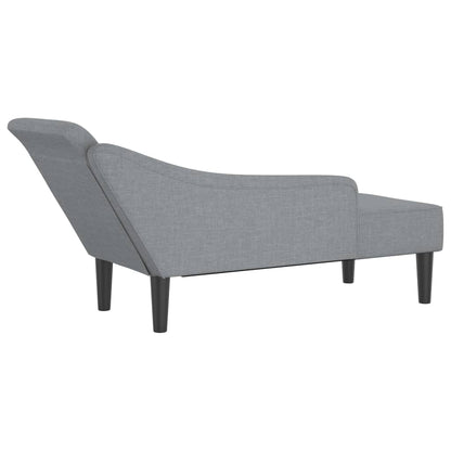 Chaise lounge com almofadões tecido cinzento-claro