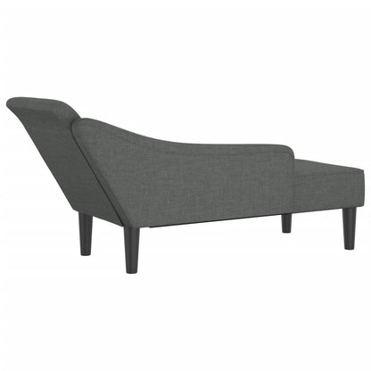 Chaise lounge com almofadões tecido cinzento-escuro