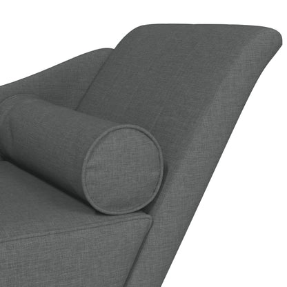 Chaise lounge com almofadões tecido cinzento-escuro