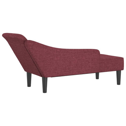 Chaise longue com almofadões tecido vermelho tinto