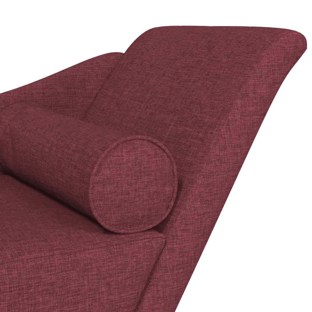 Chaise longue com almofadões tecido vermelho tinto